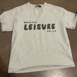 grey leisure white fox shirt